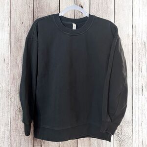 Lululemon Oversized Black Crew Neck Cotton Sweatshirt -Sz 4